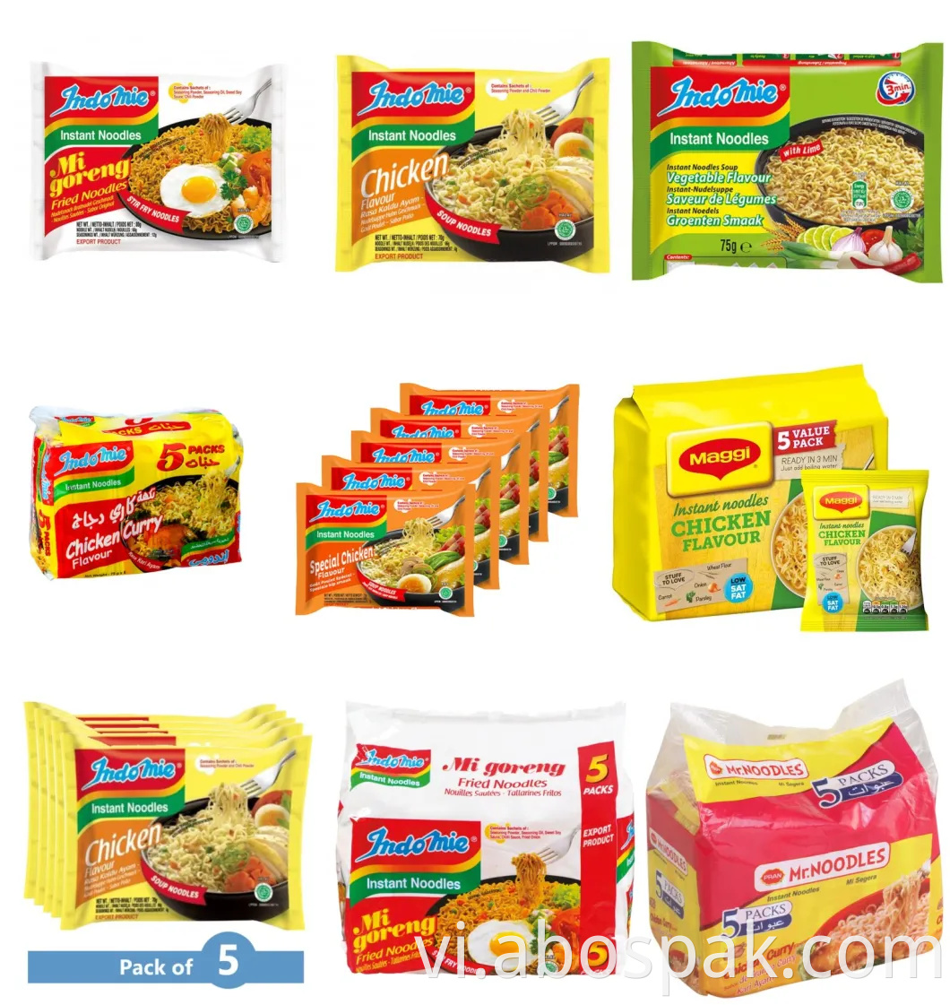 Bostar ngang tự động Gối luồng Gói Gói Bao bì đóng gói Máy đóng gói túi Mì Multipack Máy